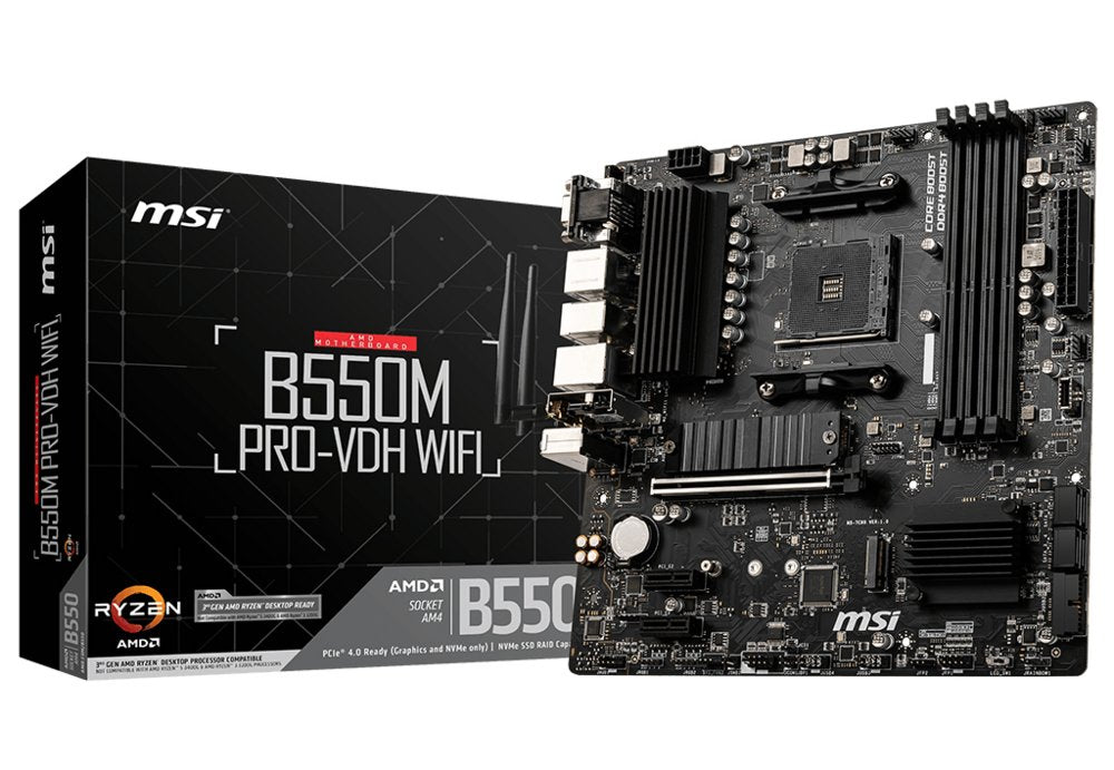 MSI B550M PRO-VDH WIFI | Socket AM4 | AMD B550 | 4xDDR4 | Micro-ATX | Moederbord - Matmuis - Matmuis
